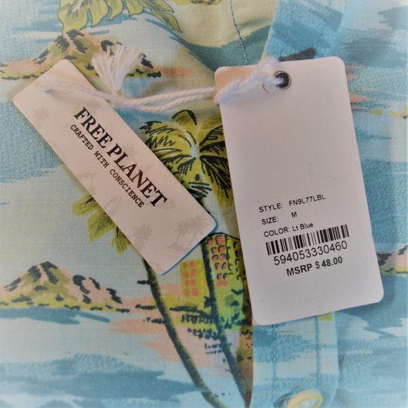MEN'S Free Planet Size M Beach Theme Shirt - Picture 2 of 7